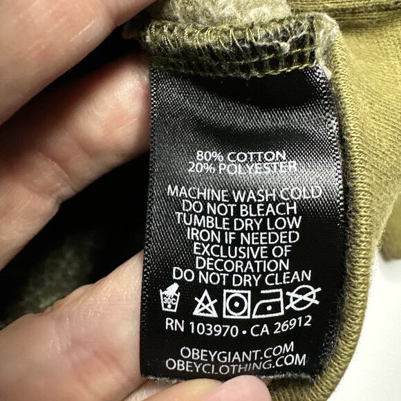 Obey Worldwide Mens Small Quarter Zip Hoodie Camo Pockets Embroidered Streetwear - Picture 9 of 12